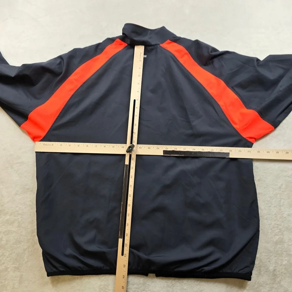 Adidas Climaproof Track‎ Jacket Mens Medium Black with Orange Full Zip